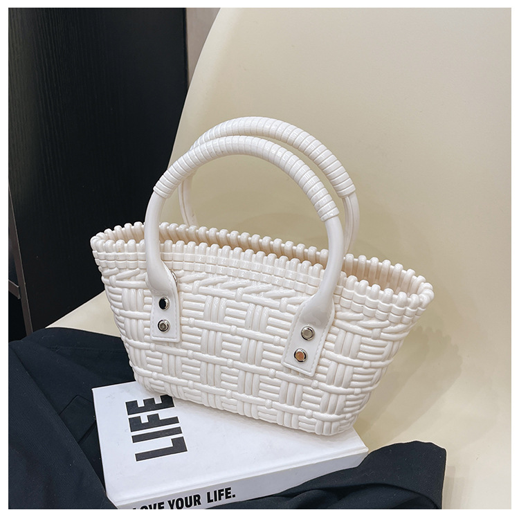 2025 New trendy and versatile crossbody mini vegetable basket jelly bag, fashionable hand-held woven bag, mini tote women's bag undefined