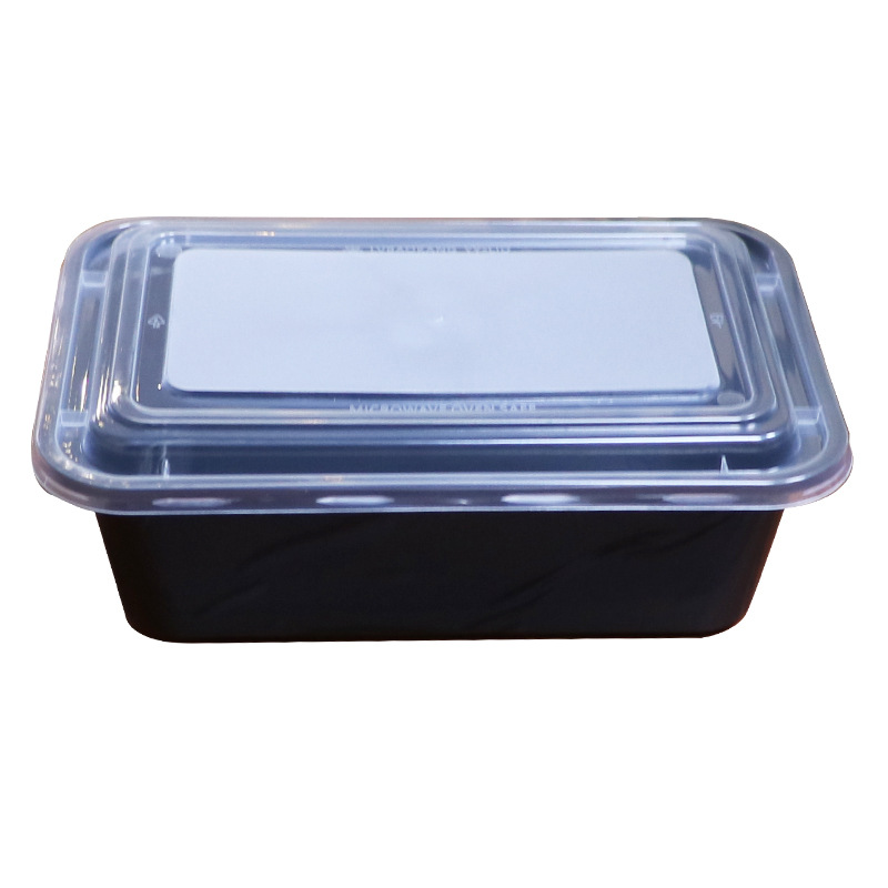 Caja de almuerzo desechable caja de embalaje para llevar 750ml de plástico grueso PP caja de almuerzo rectangular caja de comida calentada