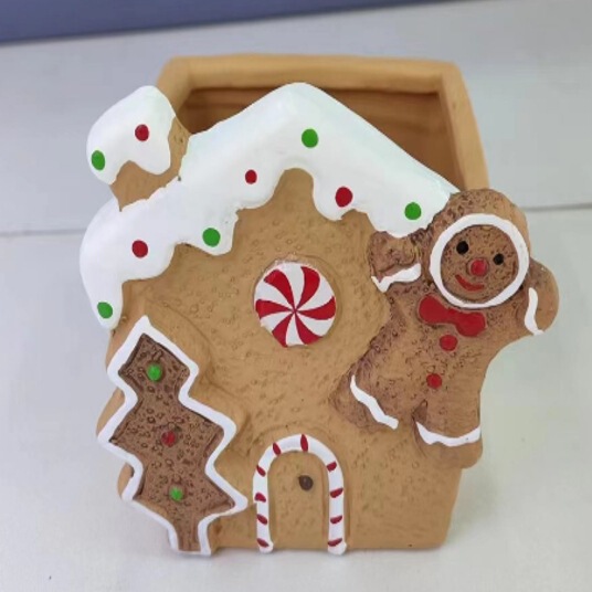 Cross-Border New Gingerbread Man Succulent Flowerpot Home Decoration Creative Cartoon Gingerbread Man Christmas Flowerpot Flower Tank Hydroponics