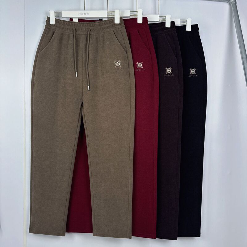 2025 Winter New Style Judy Velvet Thickened Flat-Leg Pants Casual Women's High-Waisted Draped Versatile Slimming Long Pants