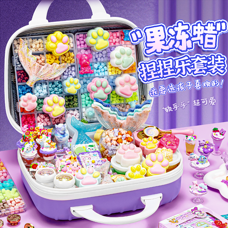 수제 젤리 왁스 반죽 음악 감압 유물 왁스 봉인 세트 왁스 왁스 입자 마스 봉인 헤드 전체 세트