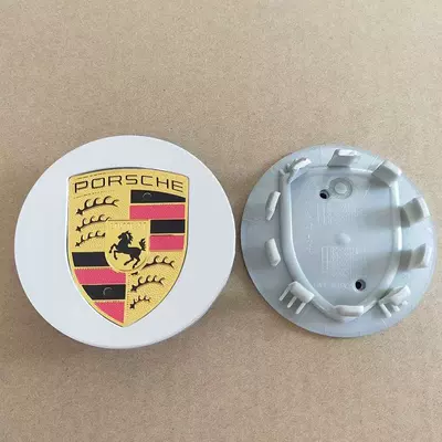 Suitable for Porsche hub caps, McLaren Cayenne 718/911 hub caps, Panamera hub center caps (Hub cover) - porsche-silver-color-logo-76mm