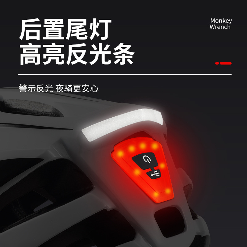 Casco de bicicleta de carretera de montaña con luz trasera para hombres y mujeres bicicleta integrado casco ultra-ligero casco de bicicleta