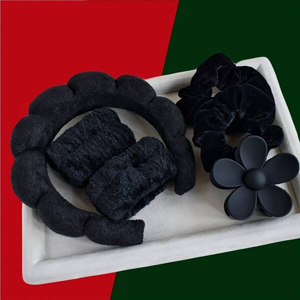 sponge headband with pigtail for face washing