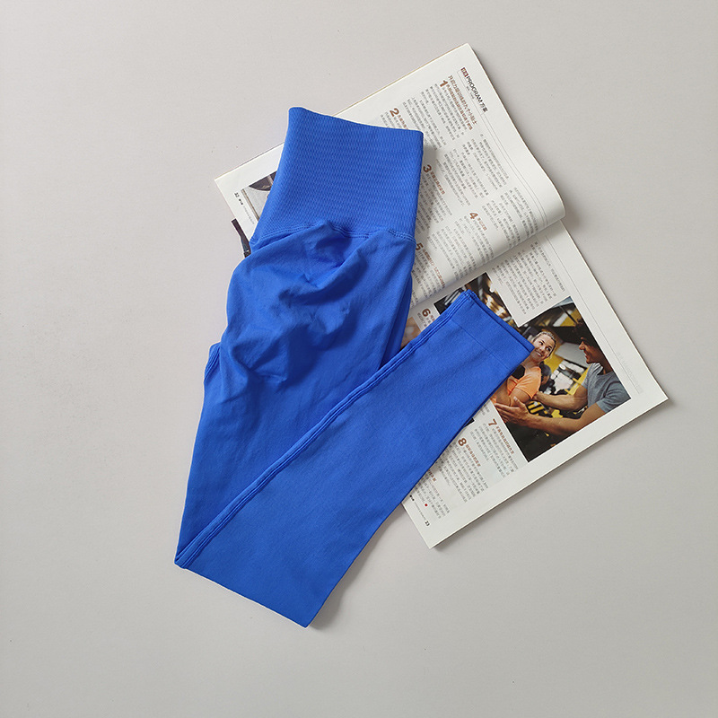 Pantalones de gimnasio sin costura europeos y estadounidenses, cintura alta, abdomen, caderas, pantalones de melocotón para correr, yoga, leggings apretadas