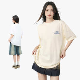 2024夏季新款纯棉短袖男女日韩休闲宽松圆领潮牌t恤女情侣上衣tee