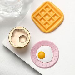 New Products in July Foodie Dessert Series Donuts Biscuits Toffee Paint Seal Brass Head Wholesale