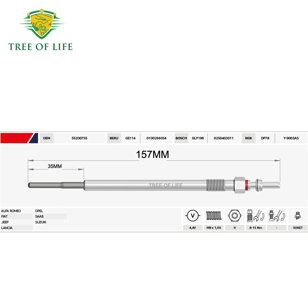 55564162 93191771 55200755 Suitable for Suzuki Saab Glow Plug