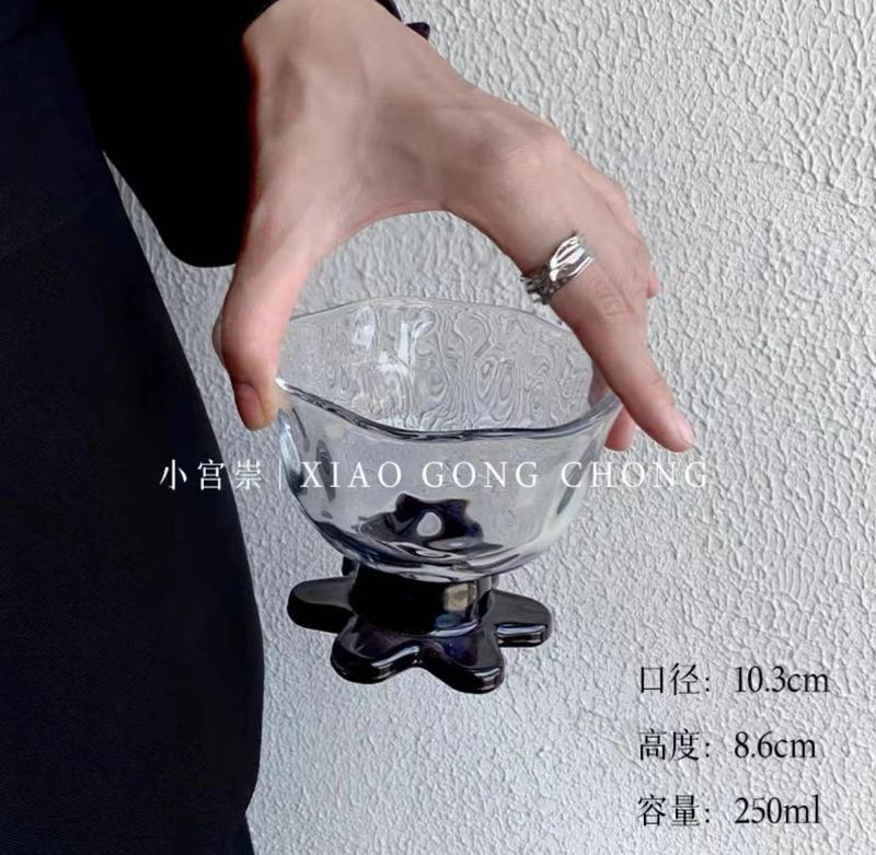 花アイスクリームカップins風創意アイスクリームカップデザートカップ家庭用女性グラス布丁碗ヨーグルトカップ|undefined