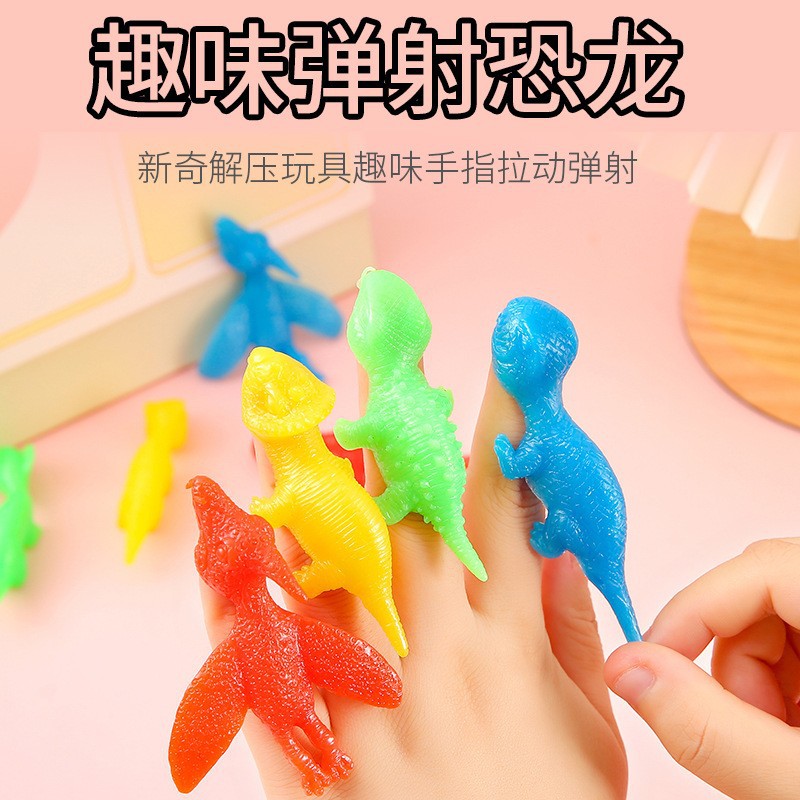 Ejection Dinosaur Finger Turkey Slingshot Decompression Creative Prank Vent Fun Sticky Wall Toy Kidsren Student Gift