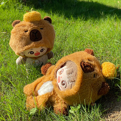 網紅蜜蜂鯊魚可愛棉花娃娃衣鯊bee卡皮巴拉水豚頭套穿搭娃衣配飾