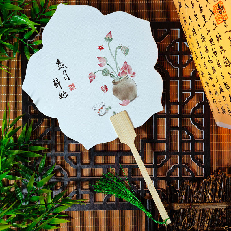 宣紙団扇環境保護カード扇風機来図制作印刷観光スポット会社活動広告扇風機卸売り|undefined