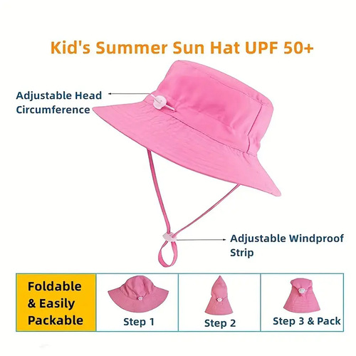 Children's Spring and Summer Fisherman Hat for Boys and Girls, Sun Protection Sun Hat for Outdoors, Breathable Bucket Hat for Beach, Sunshade Hat