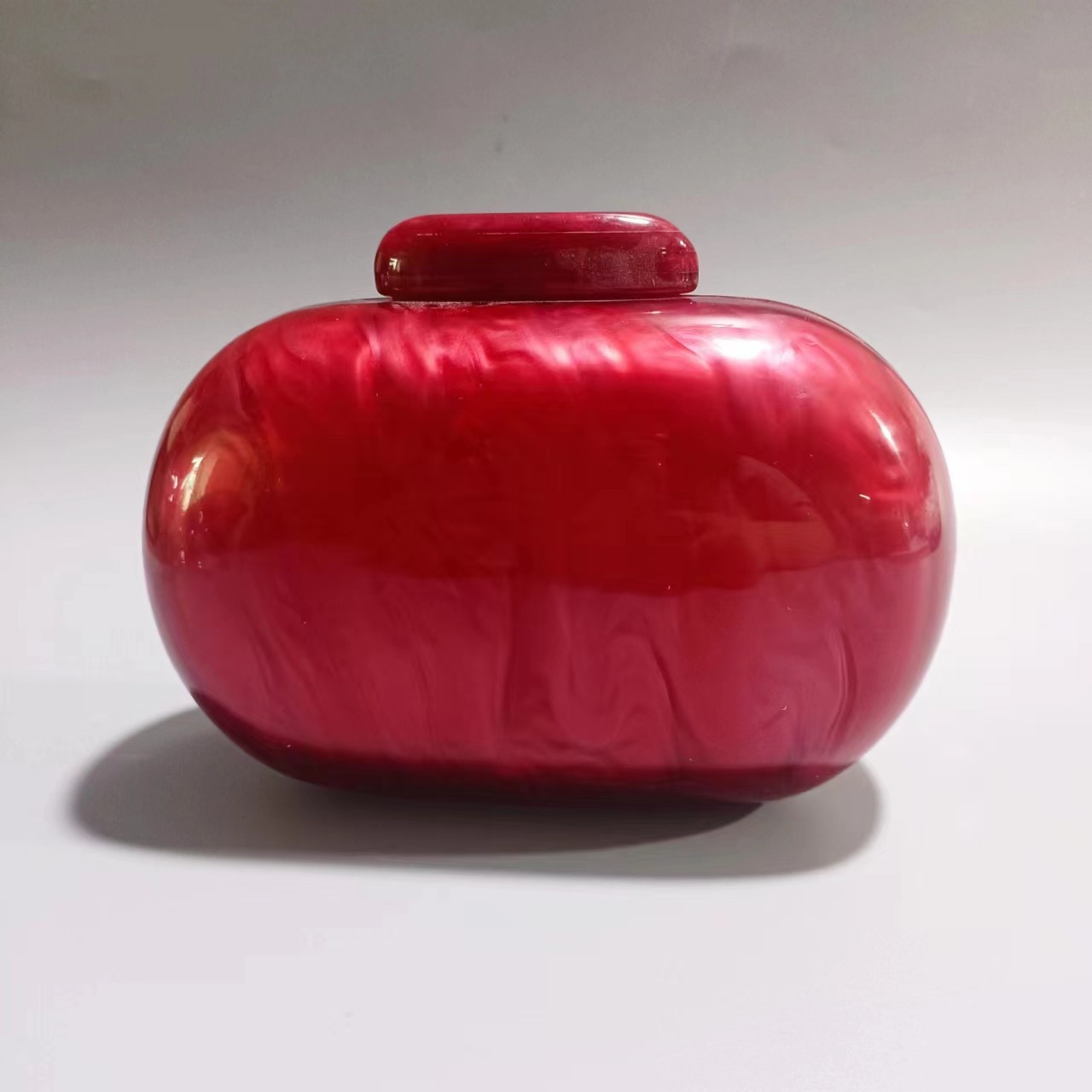 New cross-border foreign trade women's bag, European and American oval shell goose egg acrylic fashionable evening bag, single-shoulder crossbody bag Item Picture
