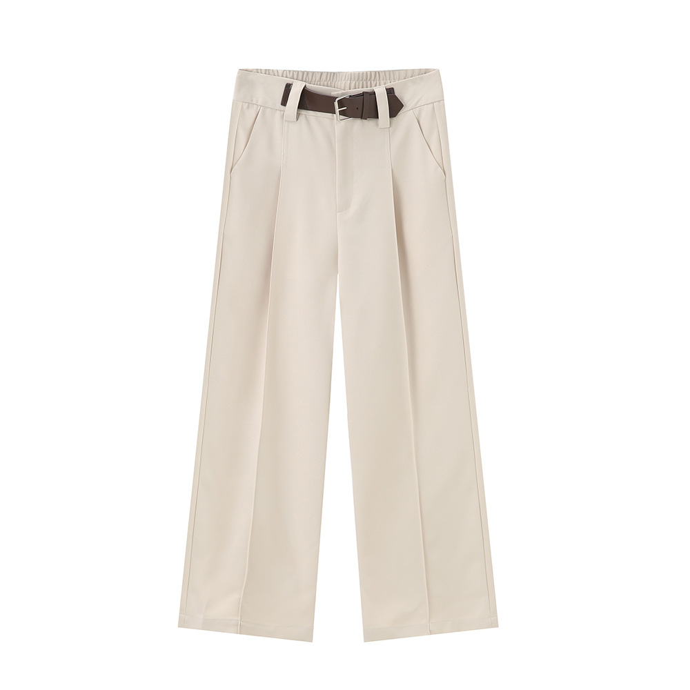 MTLCLOTHES para hombre | 2024 verano nuevo producto retro estilo Hong Kong cinturón decoración cintura elástica pantalones sueltos marea