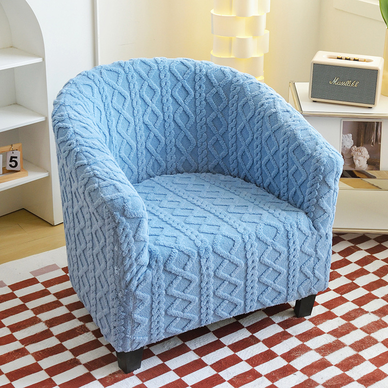 Anti-Scratch Half-Round Armchair All-Season Universal, Non-Slip Chair Cover, Comfortable And Warm Sofa Cover_voghion.com