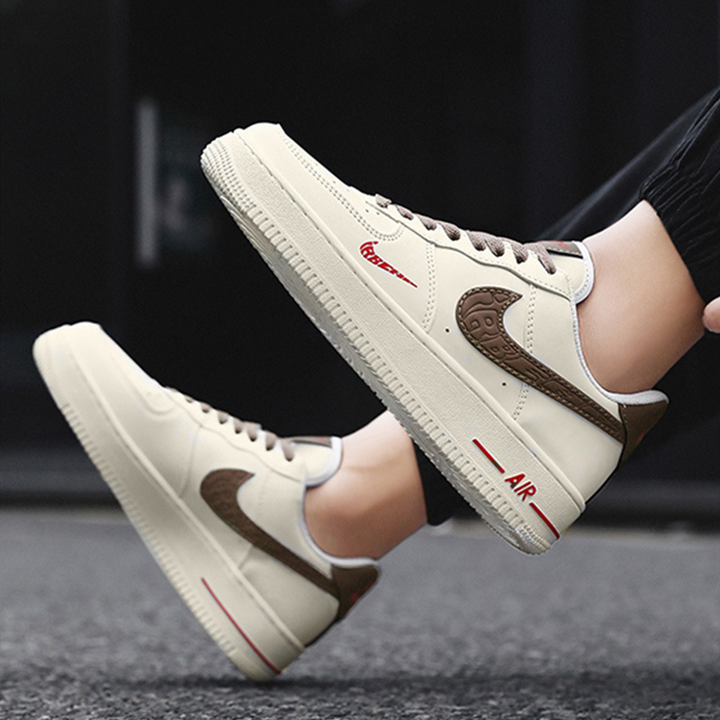 [Putian Factory] Authentic Air Force One Men's Aj Men's Shoes Genuine Leather Low-Top Women's Shoes Couple Shoes Easiest for Match Sneakers