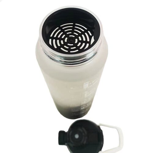 Summer gradient color plastic kettle frosted sports water bottle portable handle pop-up lid with tea separator handy cup scale