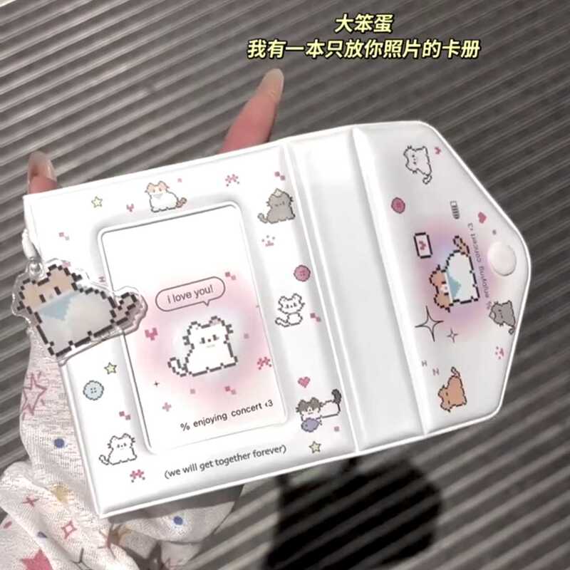 厂家直销ins像素风小猫卡套卡包三寸一宫格追星用小卡收纳册相册|undefined