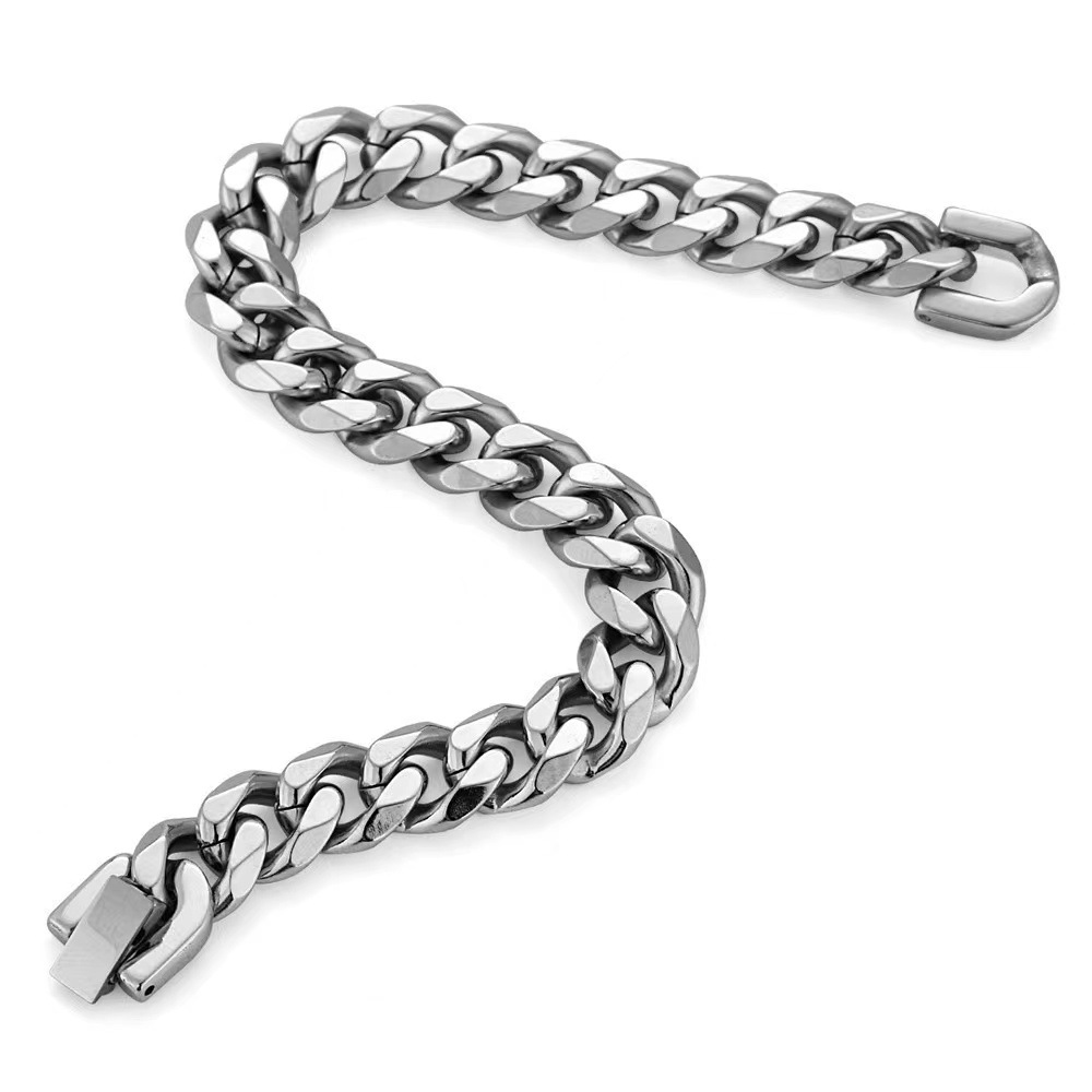 Hip-hop Geometric Titanium Steel Polishing Men's Bracelets display picture 2