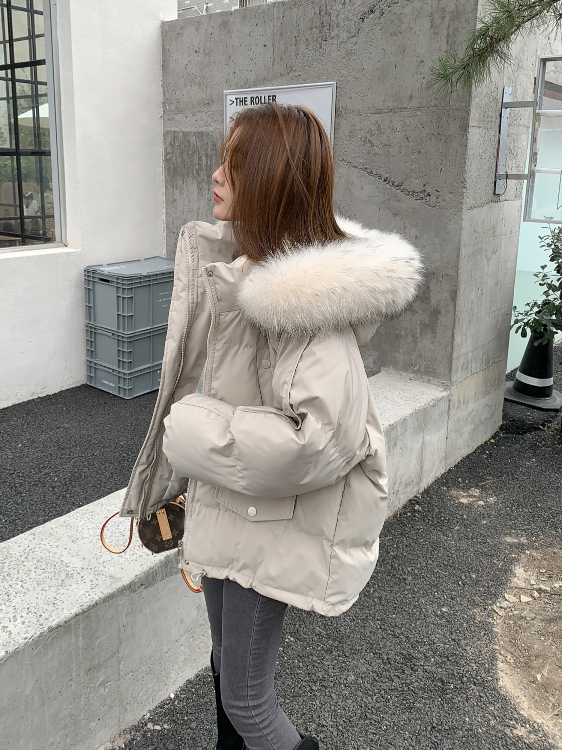 oversize棉服女装2025年冬季新款学生短款棉袄ins港风棉衣潮