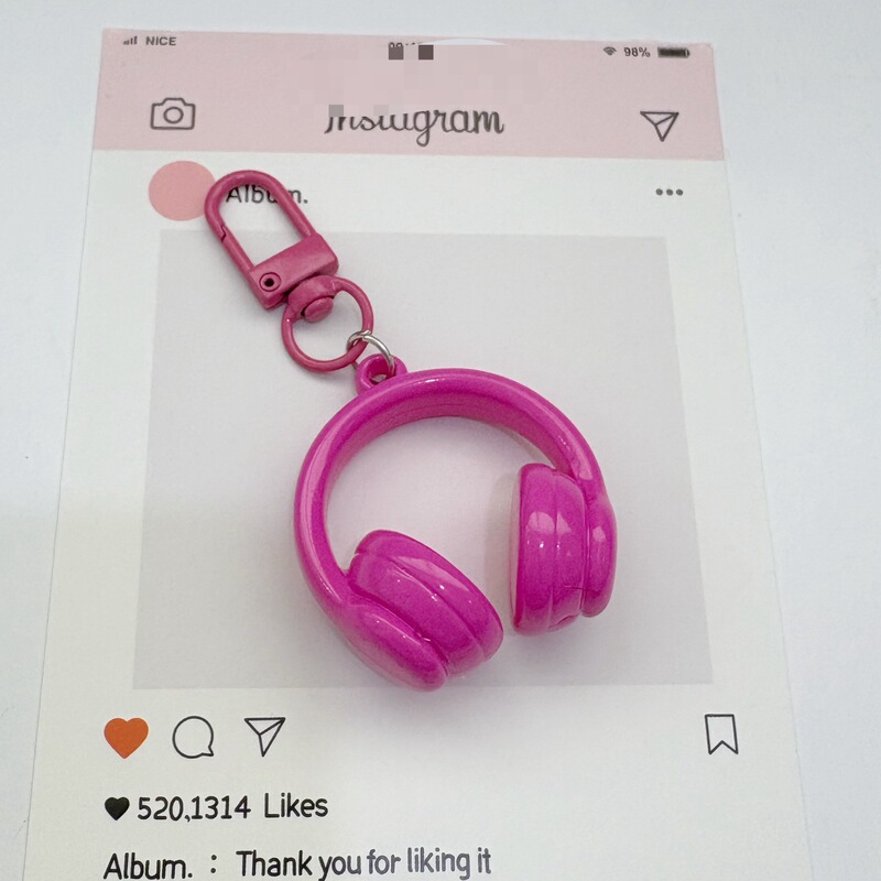 新しい ins 甘くてクールな立体ヘッドフォンキーホルダーカラフルなヘッドフォンペンダントクリエイティブスクールバッグペンダント親友ペンダント|undefined
