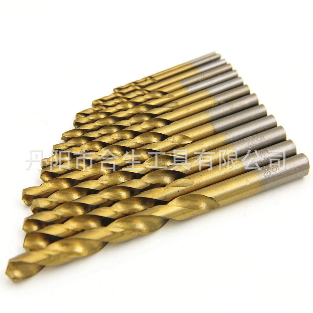 跨境大13PC镀钛麻花钻头2mm3.2mm10.5mm12mm铁板开孔钻孔电钻配件