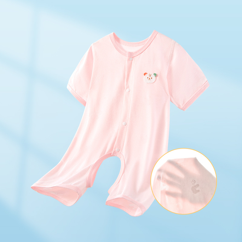 Baby summer overcoat recién nacido delgado pijama abierto de mangas cortas para niños, niñas y niños, ropa de verano para bebés image 8