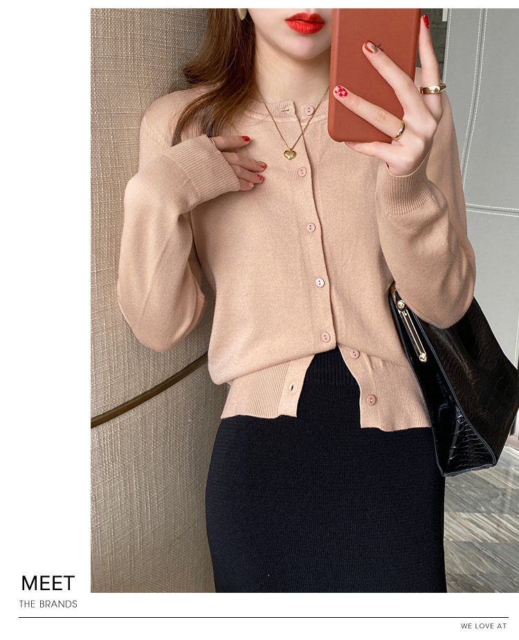 商品详情图_针织开衫外套女早秋上衣2022年新款春秋长袖黑色