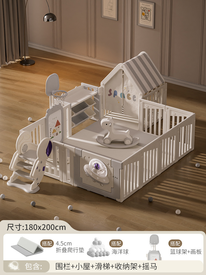 1.8*2.0 pequeña casa tobogán soporte de almacenamiento caballo mecedora 4.5 cm PU tapete