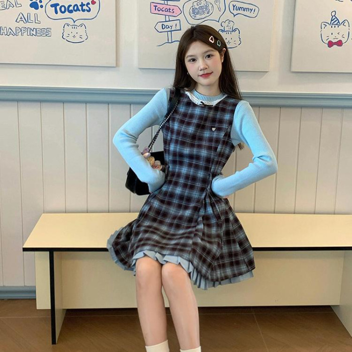 Sweater + sundress suit / S