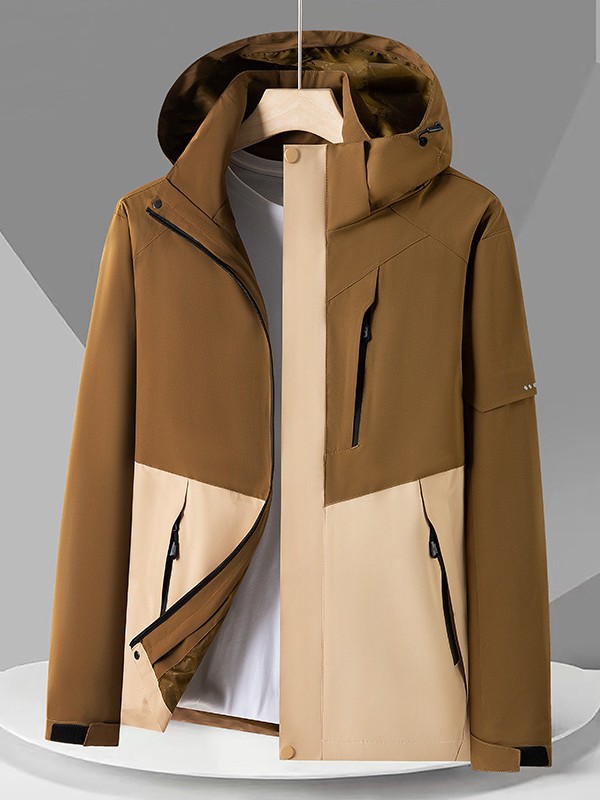 Chaqueta de montaña para hombre, desmontable, tres en uno, cortavientos e impermeable, de corte holgado, para otoño e invierno, para protegerse del frío.