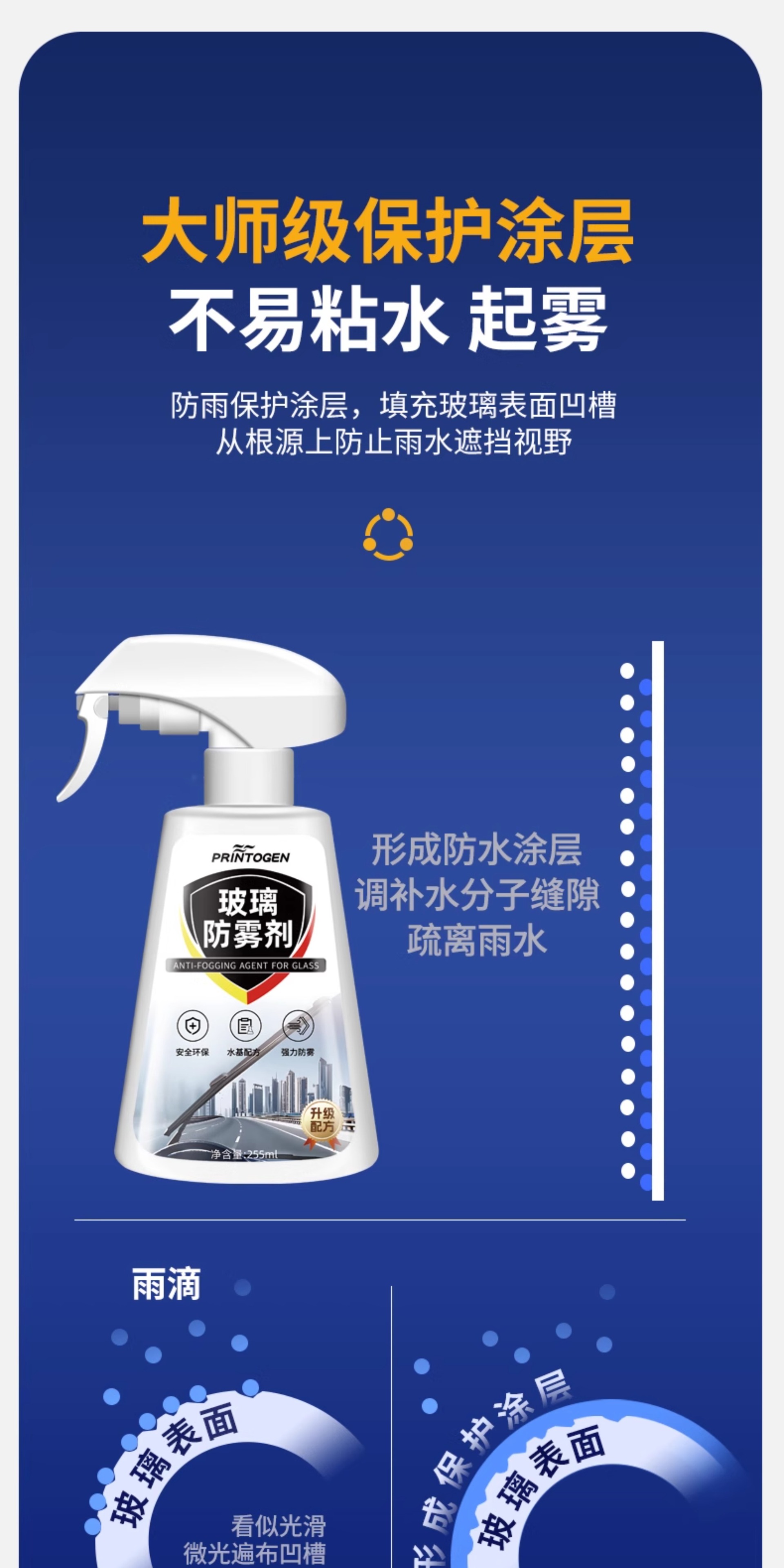Rearview Mirror Rainproof Artifact Rainproof Agent Car Glass Anti-Fog Spray Rainy Day Waterproof Car Window Water Repellent Film Rain Enemy