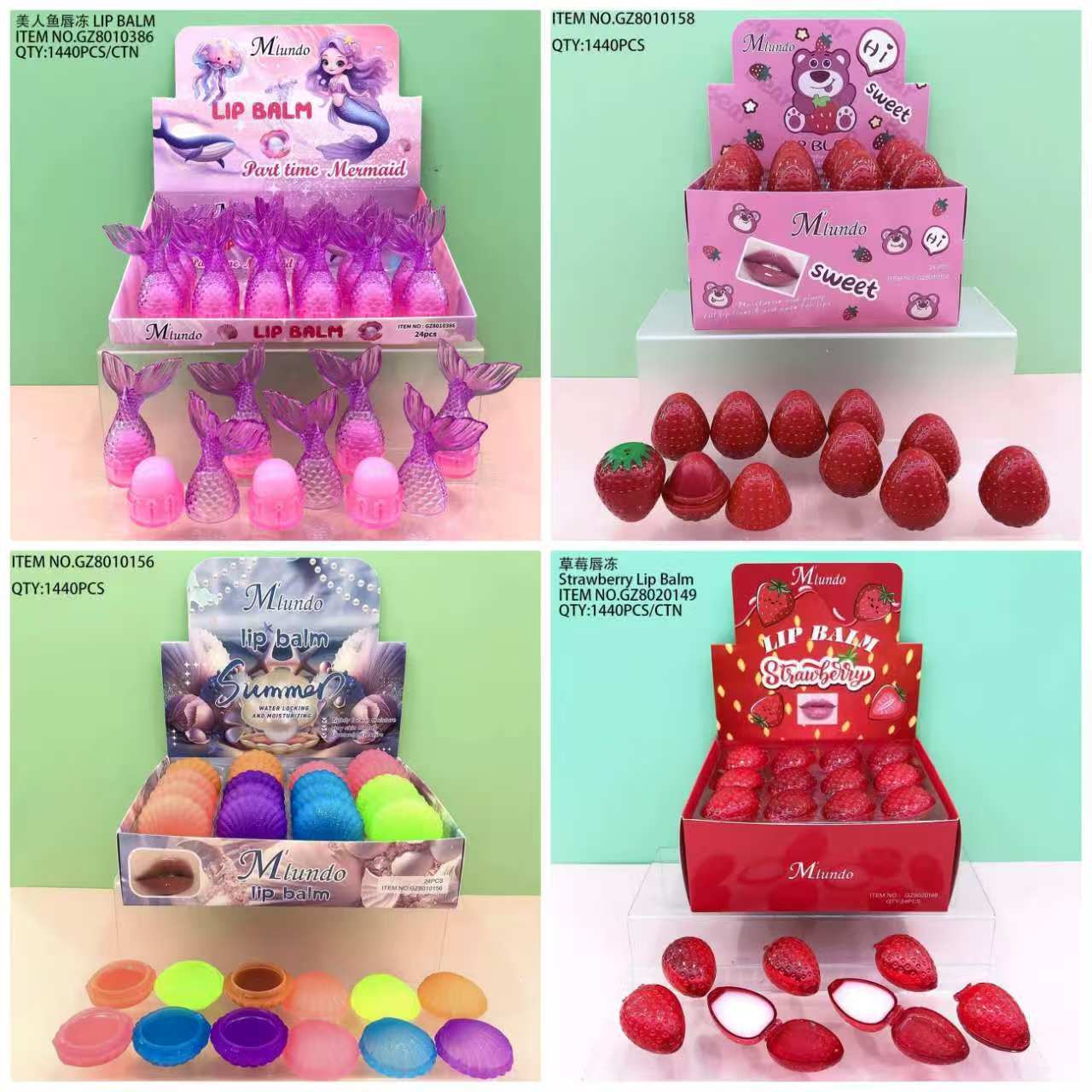 Cartoon moisturizing brightening exfoliating lip balm