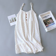 棉纱睡衣纱布吊带睡裙女夏季薄款新款棉甜美可爱公主风家居裙批发
