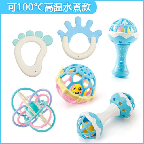 Newborn Baby Toys Rattles for 0-1 Year Old Boys and Girls, suitable for 3-6-12 Months, Educational and Chewable Soft Teether