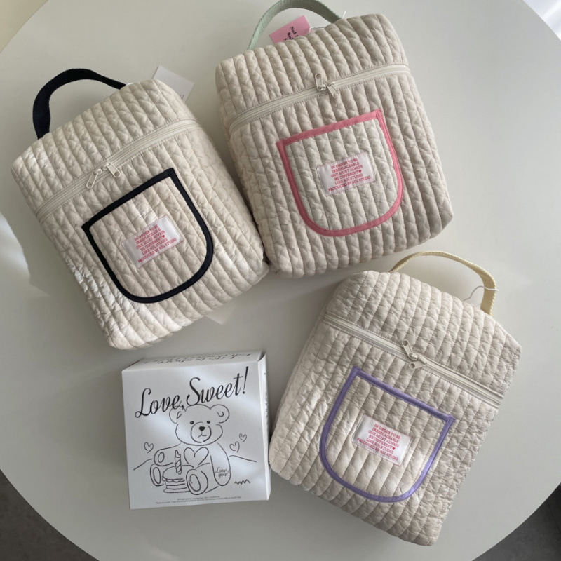 Ins Style Diaper Storage Bag Outgoing Handbag Storage Bottle Trolley Hanging Bag Multifunctional Portable Baby Bag