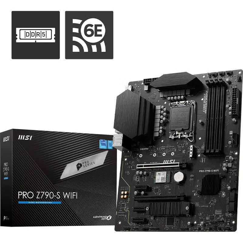Материнская плата Intel MSI Pro Z790-S WiFi, сокет LGA1700, для процессоров 12/13-го поколения