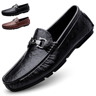 Live popular Tods men's leather light luxury casual leather shoes slip-on lazy driving shoes men's soft-soled loafers