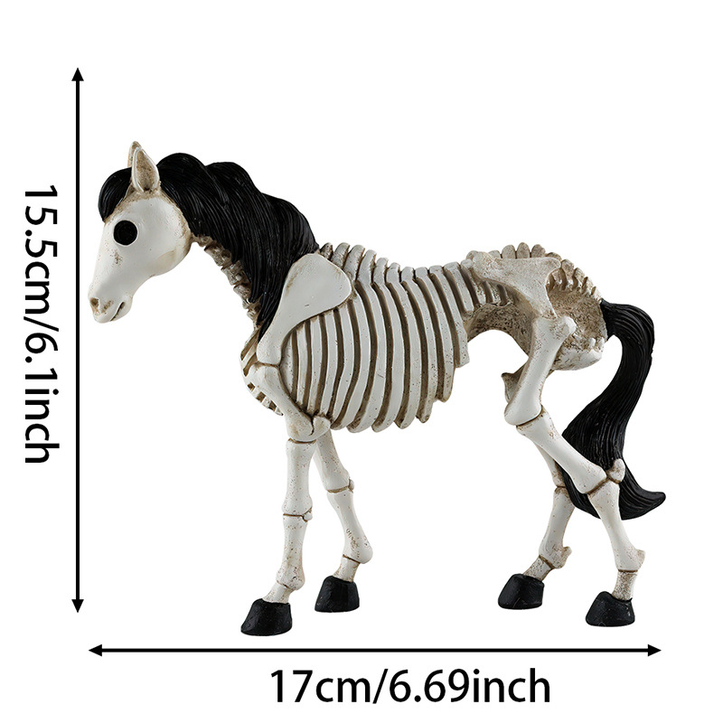  New Halloween Skeleton Skeleton Horse Ornaments Creative Desktop Ghost Festival Atmosphere Arrangement Resin Decoration Gifts