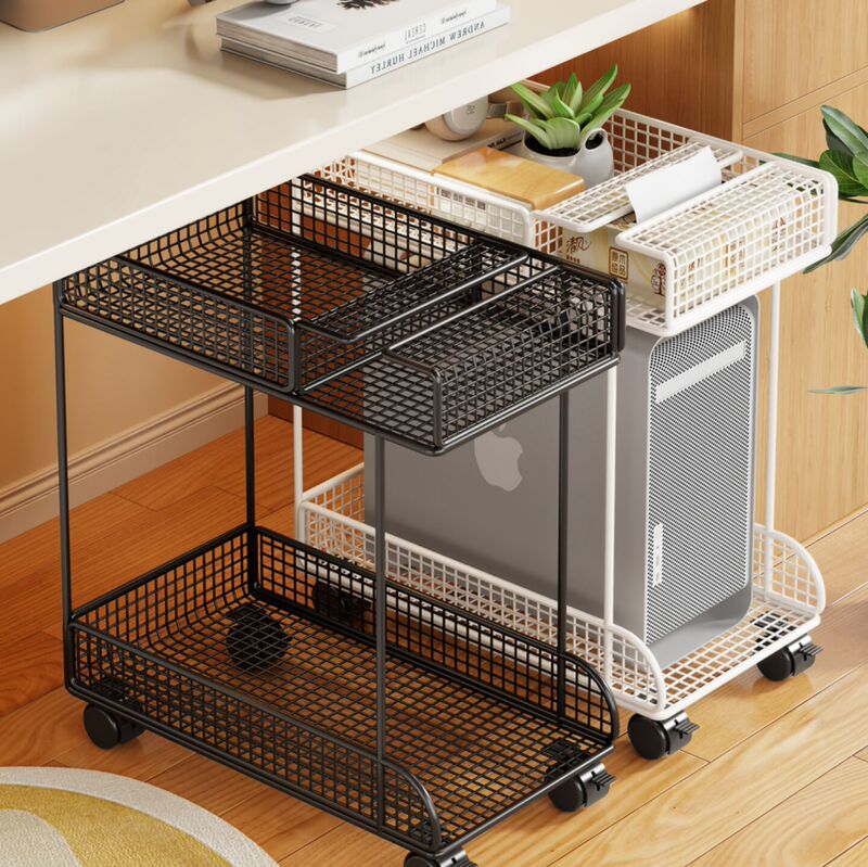 Desktop Computer Host Stand, Tissue Box, Universal Caster Wheels, Office and Home Use, Case Base, Small Trolley, Storage Rack
