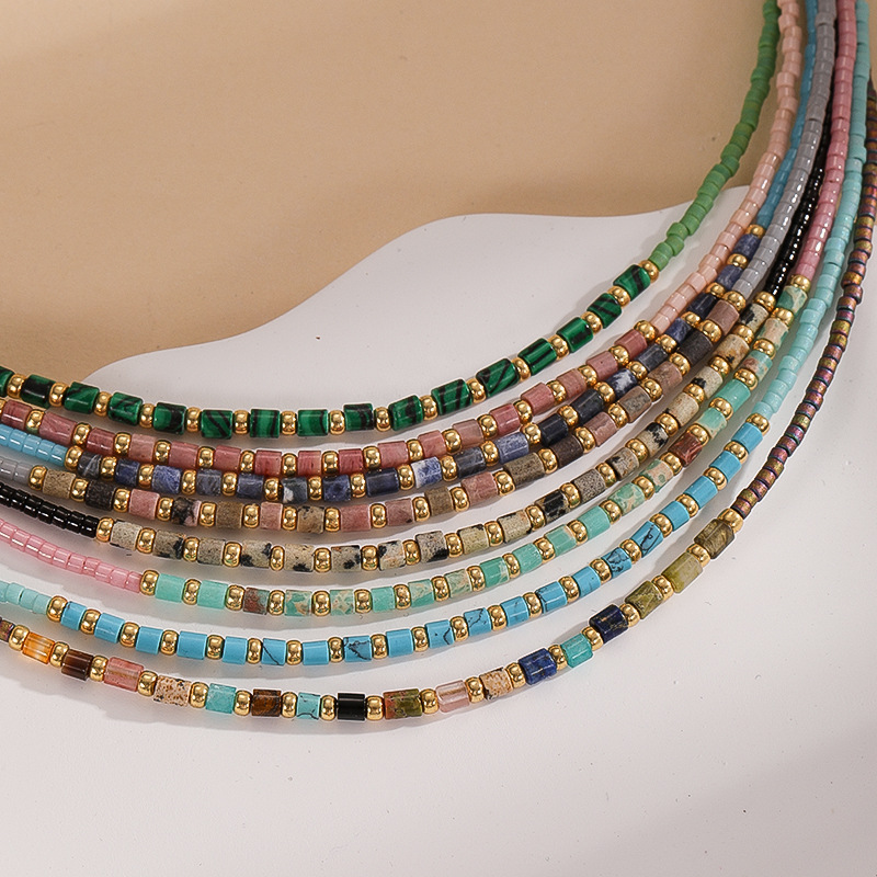 Nike joyería Japón importó Miyuki arroz hecho a mano tejido con cuentas moda chica corazón collar Cadena de clavícula