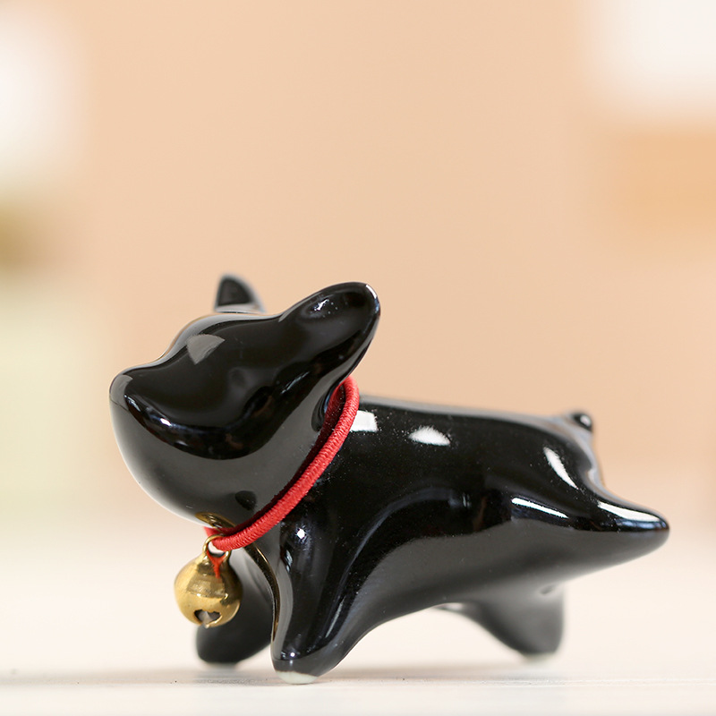 Cerámica lindo cachorro decoración mascota juego de té placa vista decoración de escritorio juego de té accesorios Casa Animal artesanía creativa