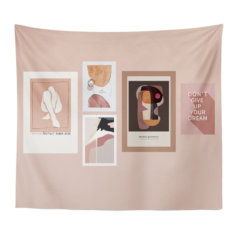 Exportación Comercio exterior Piel de camarones Amazon Fondo tela nórdico paisaje abstracto pintura dormitorio decoración colgante tela entrega de una sola pieza