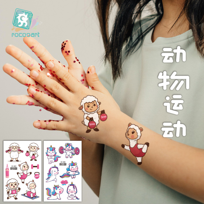 Ricklon New Children's Temporary Tattoo Sticker Waterproof Cartoon Animal Sports Unicorn Sticker Cross-border Wholesale