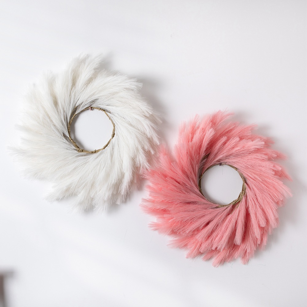 裝飾夏目潘帕斯蘆葦環仿真花廠家假花綠植物批發婚慶INS風MW61214