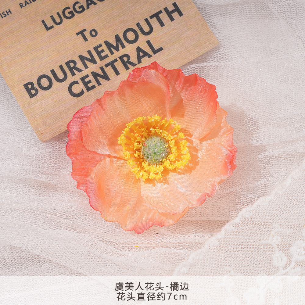 XC-양귀비 꽃 머리-오렌지 가장자리