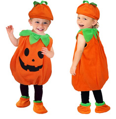 子供のハロウィンのカボチャの服装の赤ちゃんのコスプレのスタイルの演出服のかわいいカボチャの赤ちゃんの服装の外国貿易