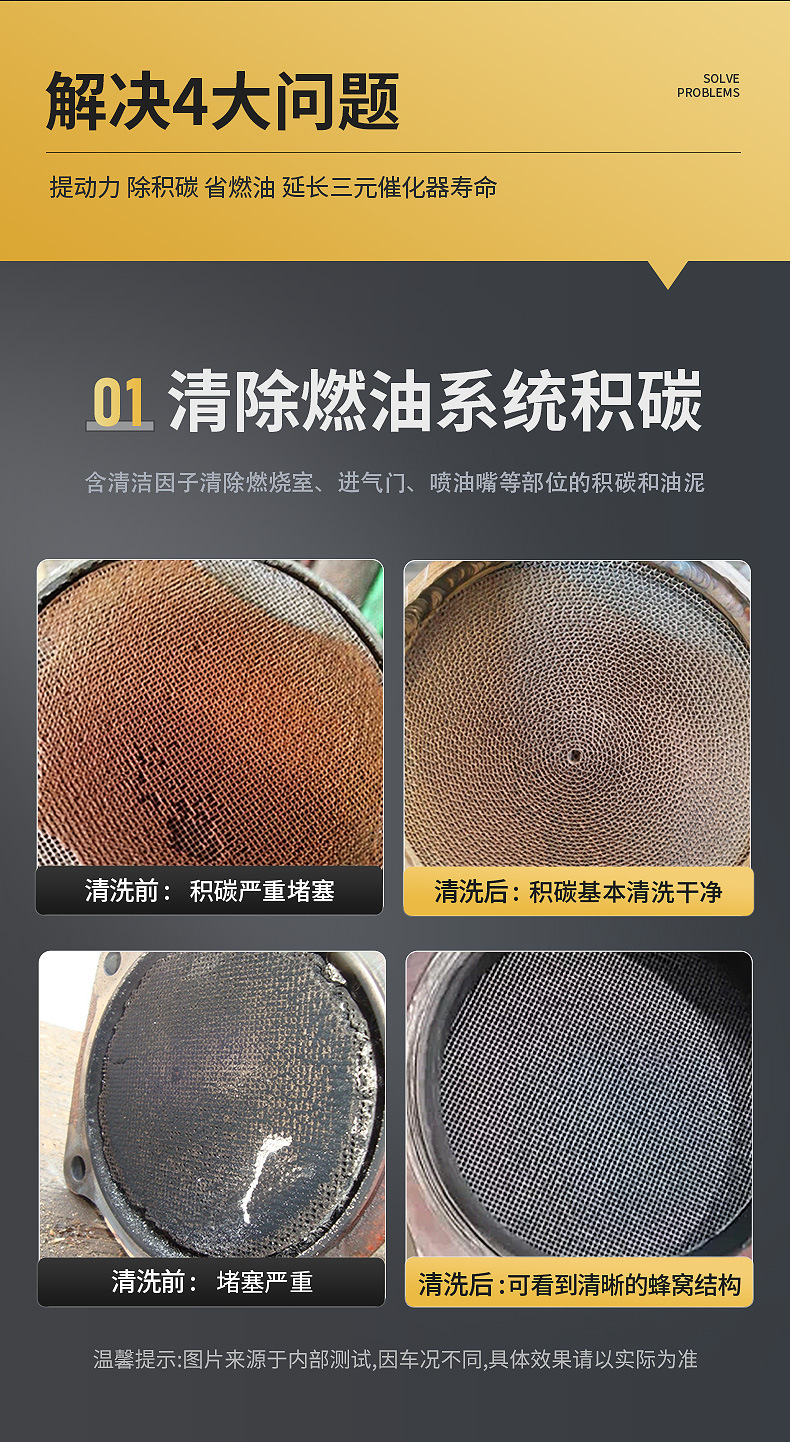 Chepu Official Flagship Store Gold Formula Three-Way Catalytic Cleaner, Catalytic Cleaning Agent, No Disassembly Required, Removes Carbon Deposits from the Engine Interior