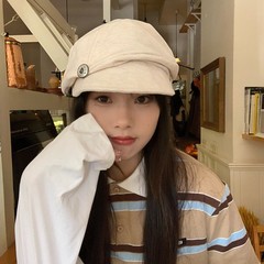 早秋清冷感~陈奶奶复古日系褶皱报童帽时尚百搭显脸小贝雷帽子女